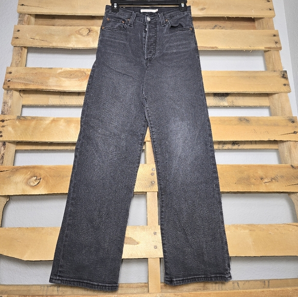 Levi's Denim - Levi's Ribcage Straight Ankle Black Women's Jeans Size:26